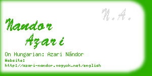 nandor azari business card